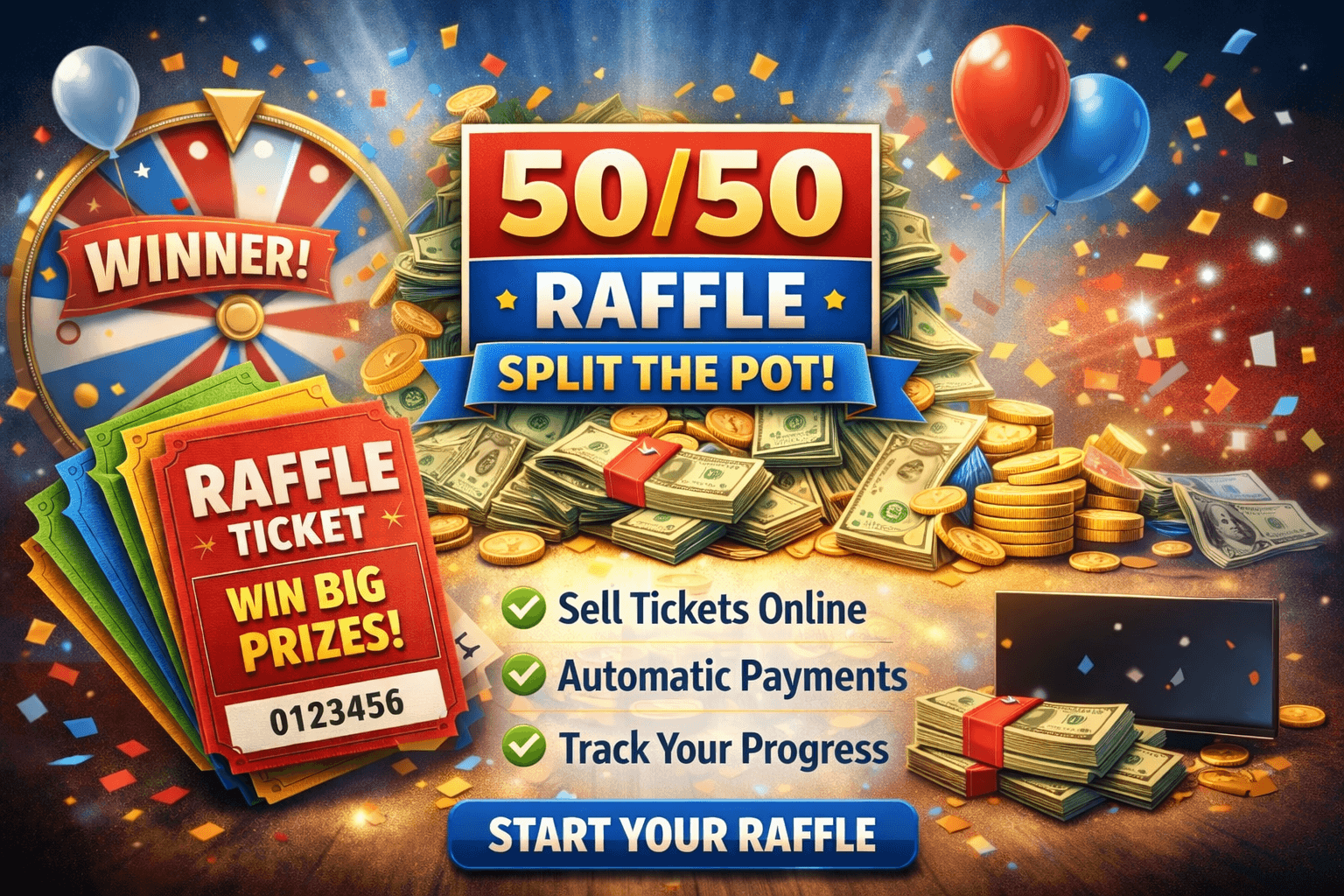 Tixoola digital raffle tickets preview